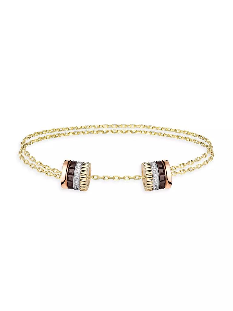 Boucheron Quatre Classique Tri-Tone 18K Gold & 0.24 TCW Diamond Chain Bracelet 1