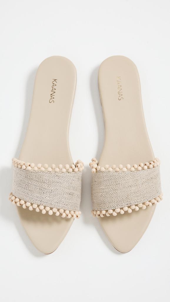 Kaanas Cala Asymmetric Linen Slides