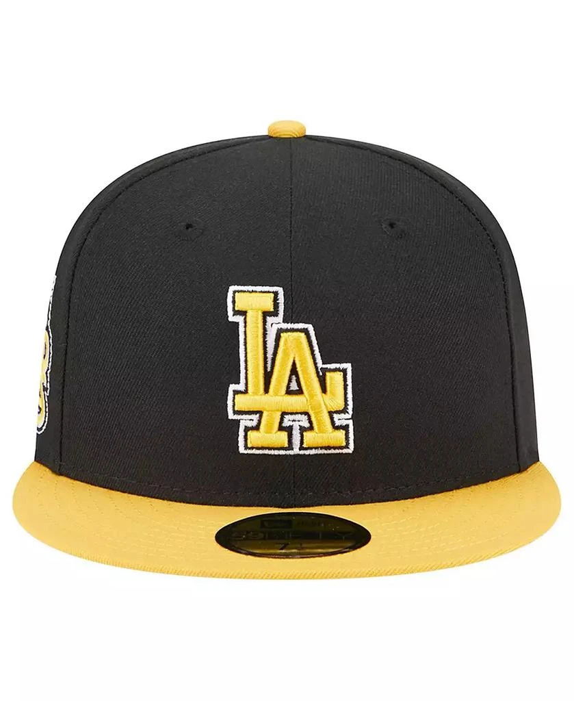 New Era Men's Black, Gold Los Angeles Dodgers 59FIFTY Fitted Hat 2