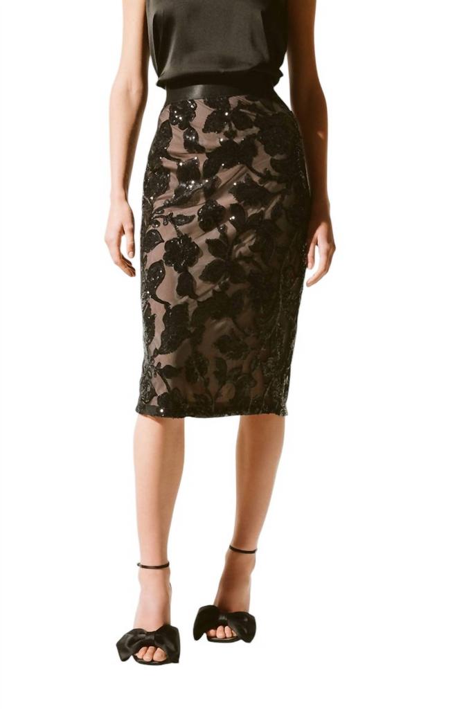 JOSEPH RIBKOFF Joseph Ribkoff - Novelty Sequins Pull-On Skirt