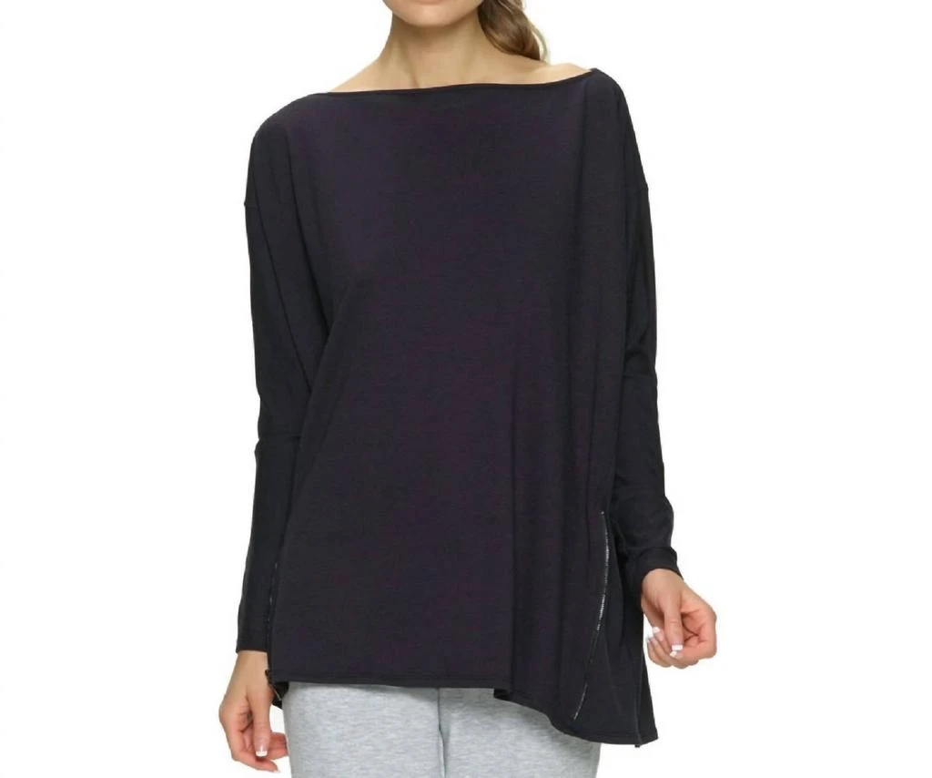 Felina Women's City Terry Poncho In Black 1