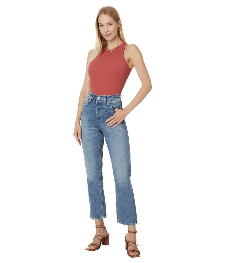 Paige Billy Crop Covered Button Fly in Costar 4