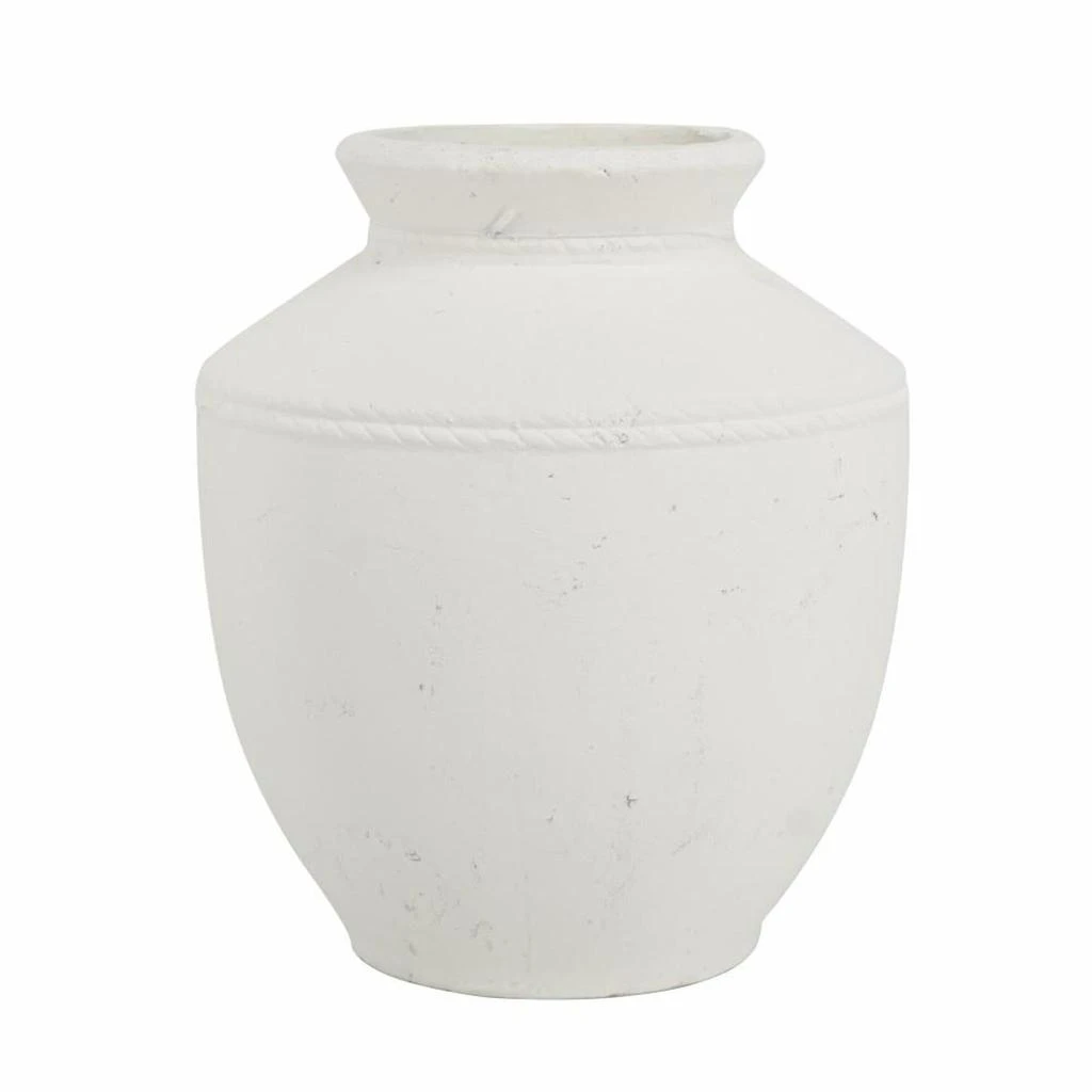 Hivvago 16" White Terracotta Round Jug Vase 3