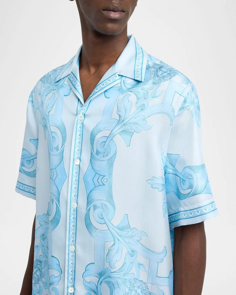Versace Men's Silk Barocco Short-Sleeve Shirt 5