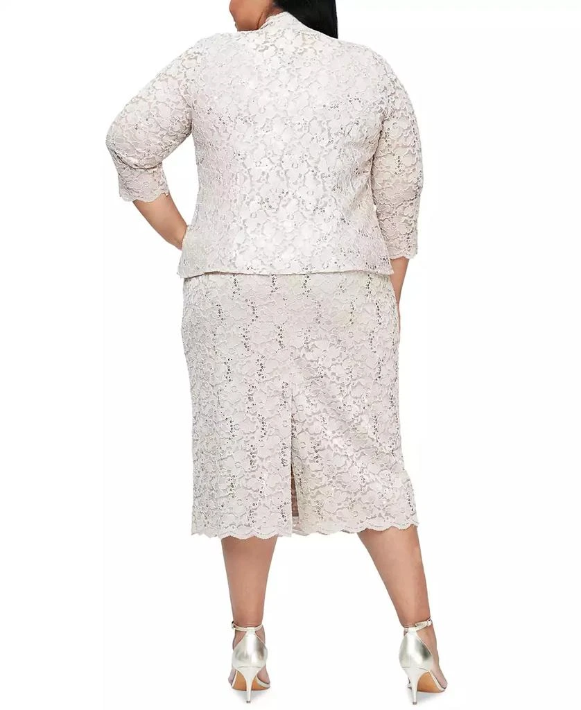 SL Fashions Plus Size 2-Pc. Lace Jacket & Sheath Dress Set 2