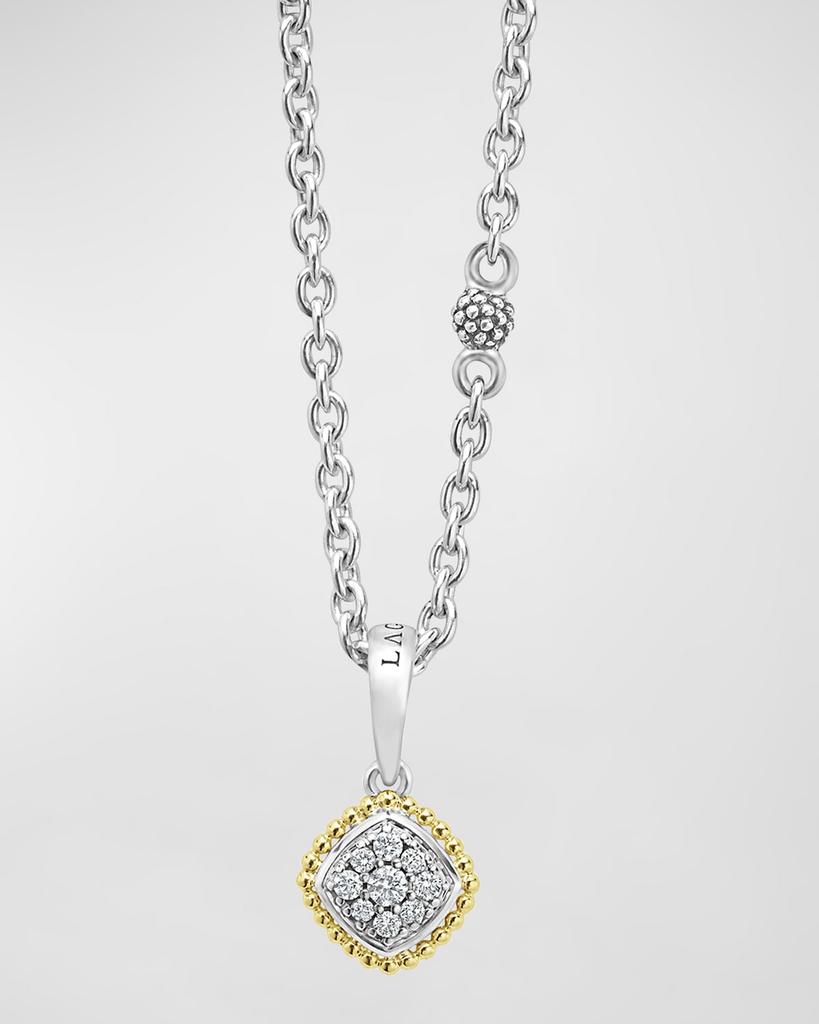 LAGOS 18K Sterling Silver Rittenhouse Pave Diamond Necklace