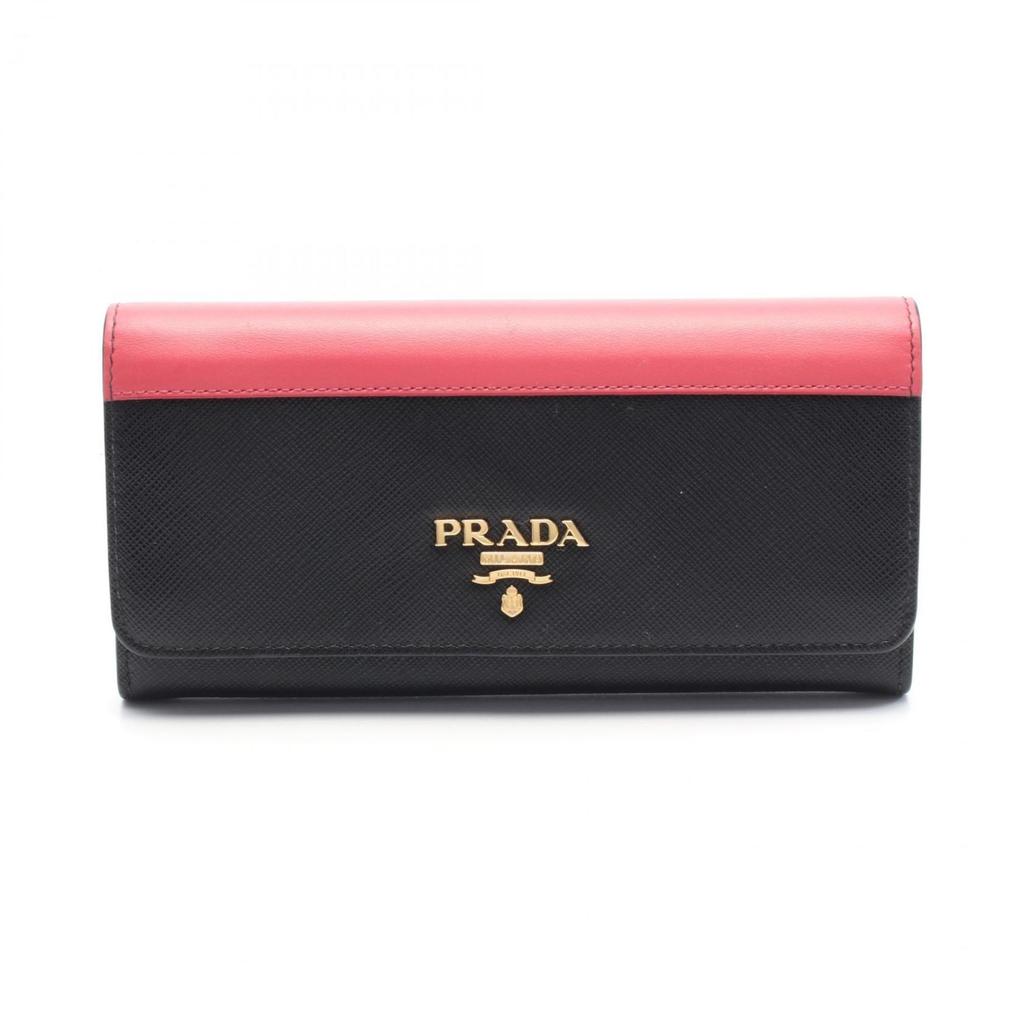 Prada pink Leather Long Wallet (Bi-Fold) (Pre-Owned)