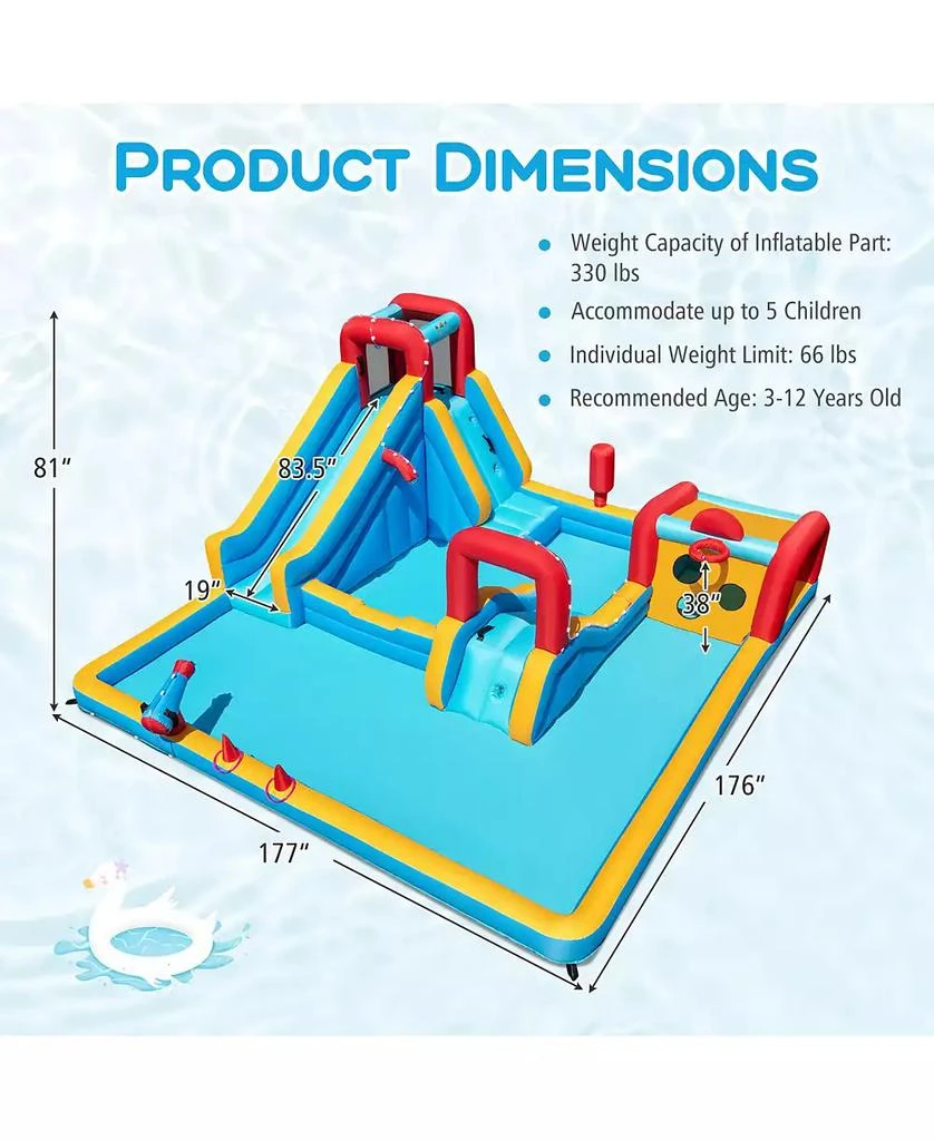 Mecale 9-in-1 Inflatable Double Water Slide Park Giant Bounce House, 735W Blower Included 2