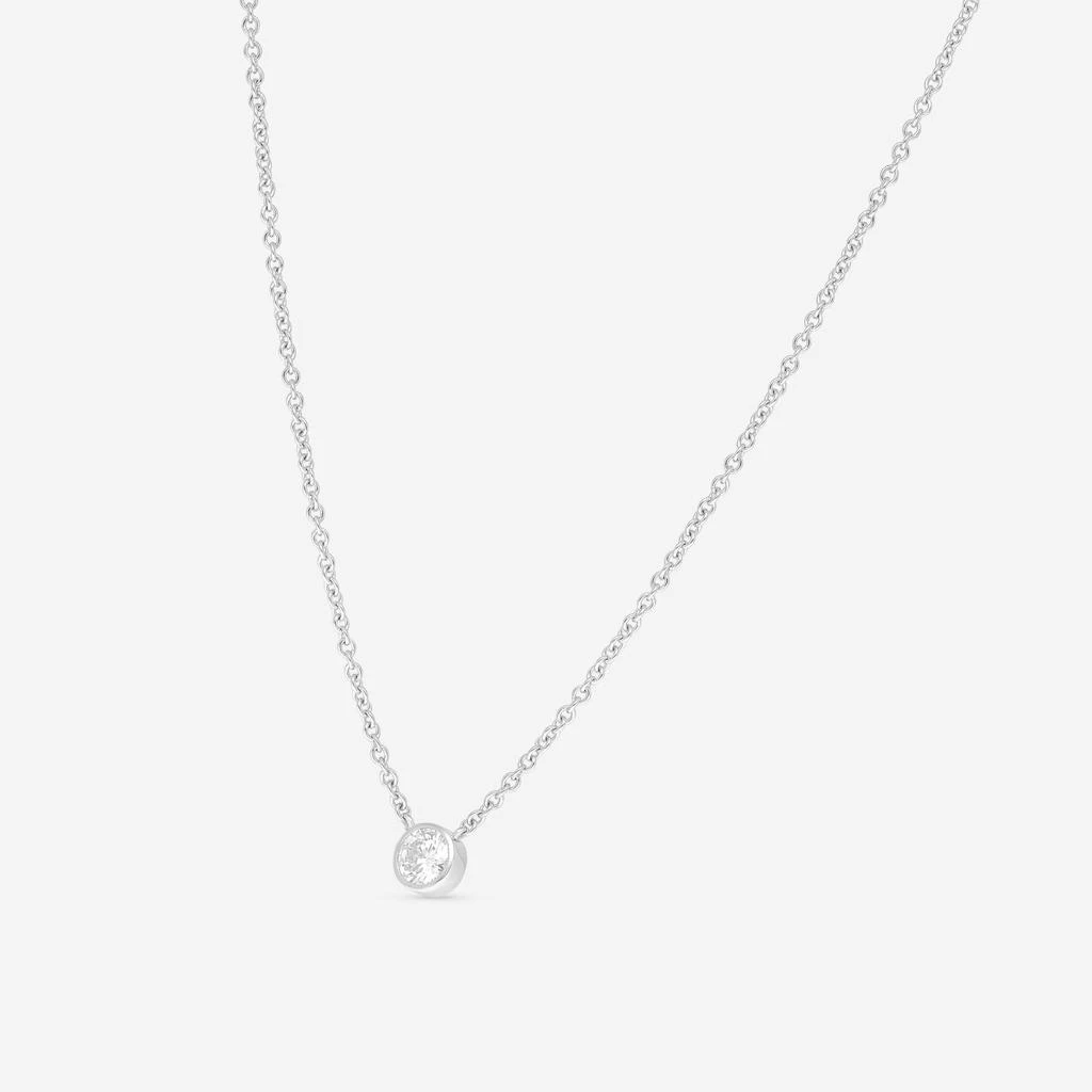 Ina Mar Ina Mar 18K White Gold Bezel Set Diamond 0.55ct.tw. Solitaire Pendant 16" ANK-19303 2