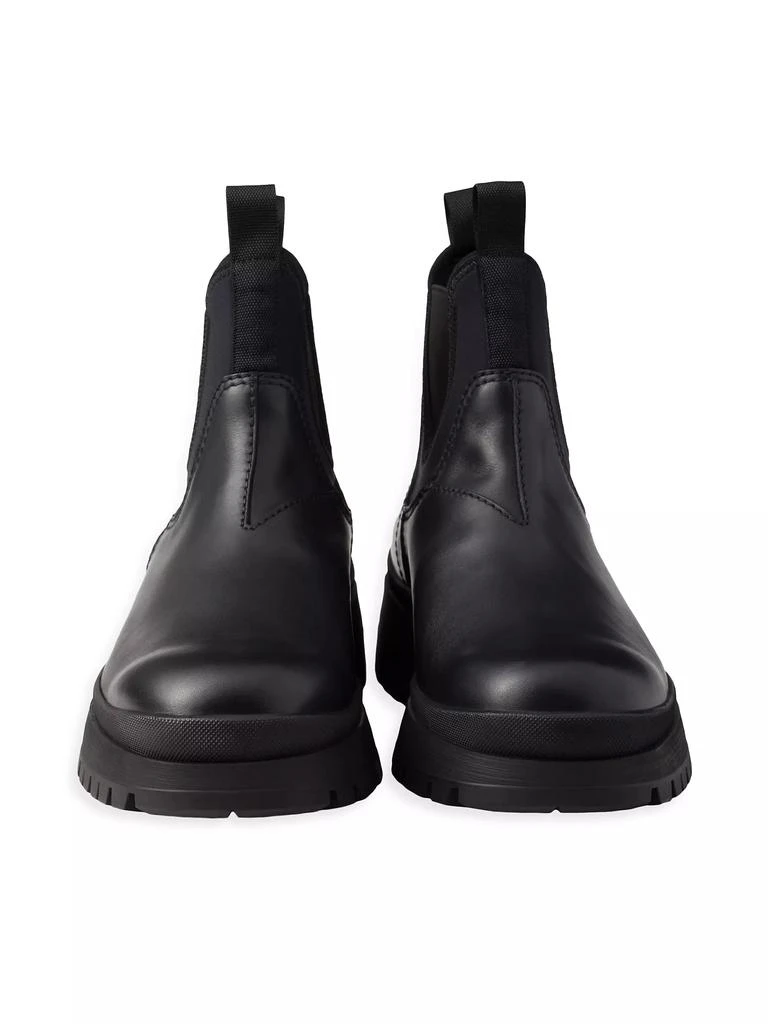 Prada Leather and Stretch Fabric Chelsea Boots 6