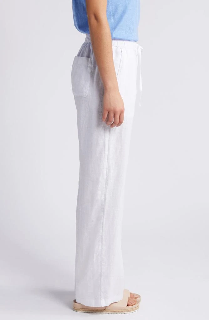 Caslon Drawstring Straight Leg Linen Pants 4