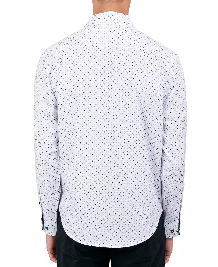 Society of Threads Men's Regular-Fit Non-Iron Performance Stretch Geo-Print Button-Down Shirt