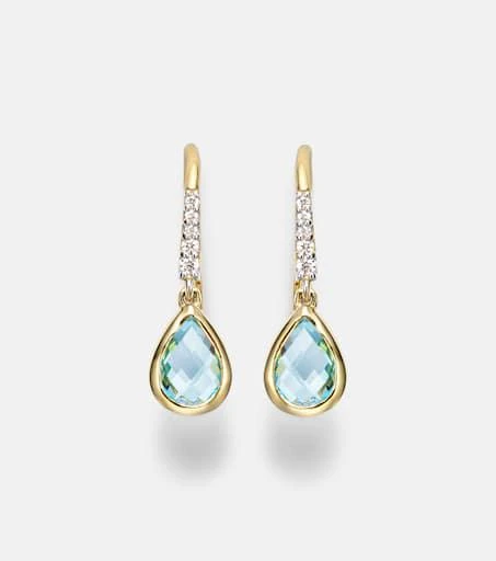 MATEO 14kt gold (585/1000) earrings with topaz and diamonds