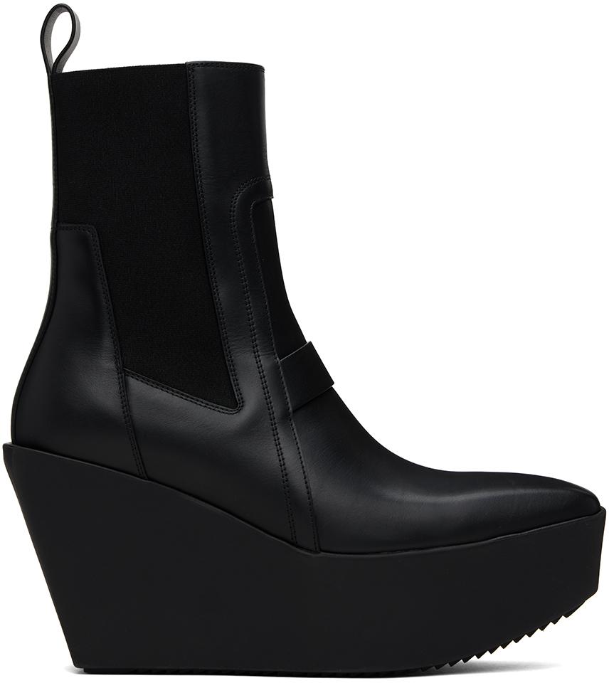 Rick Owens Black Sliver Platform Beatle Boots