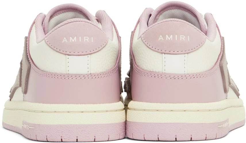 AMIRI White & Pink Skel Top Low Sneakers 2