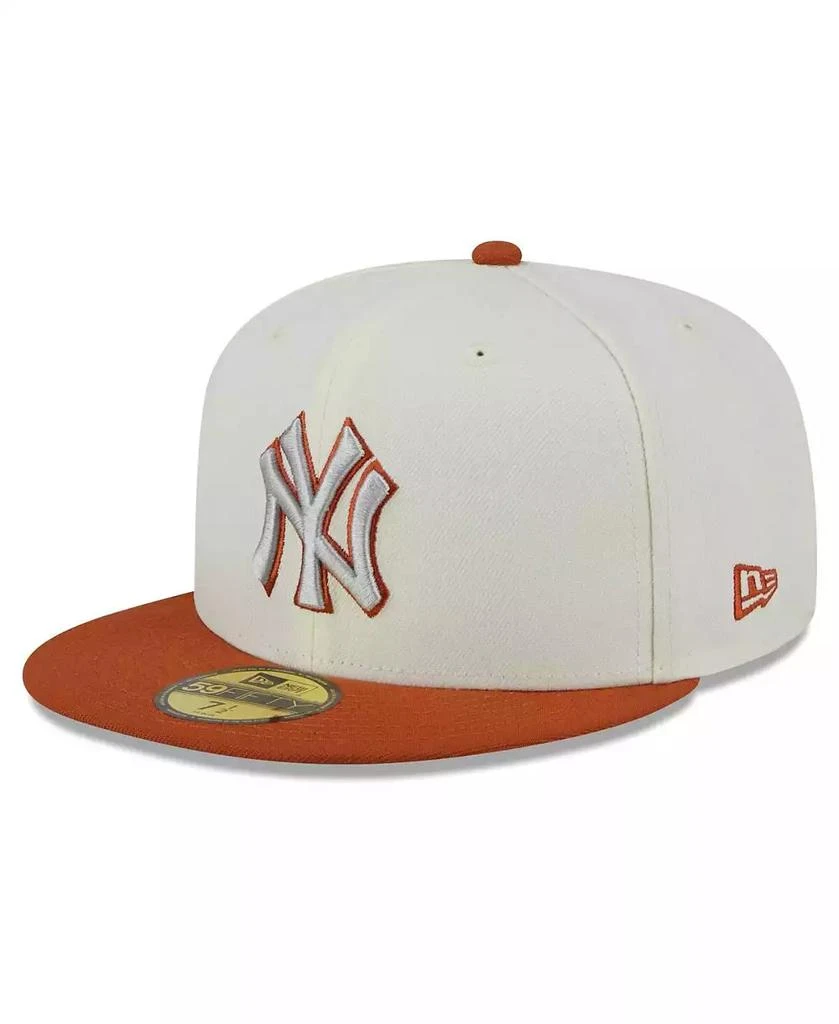 New Era Men's Cream, Orange New York Yankees 59FIFTY Fitted Hat 2