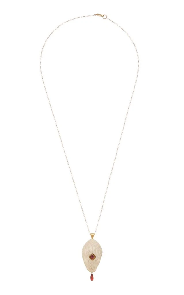 Annette Ferdinandsen Annette Ferdinandsen - Year Of The Snake 14K Yellow Gold; Garnet Pendant Necklace - Gold - OS - Moda Operandi - Gifts For Her 1