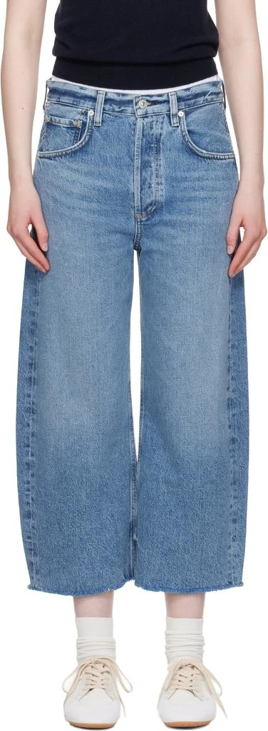 Citizens of Humanity Blue Ayla Raw Hem Crop Jeans 1