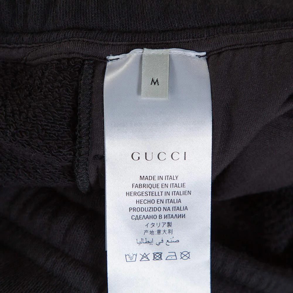 Gucci Gucci Black Knit Contrast Vertical Logo Print Track Pants M 7