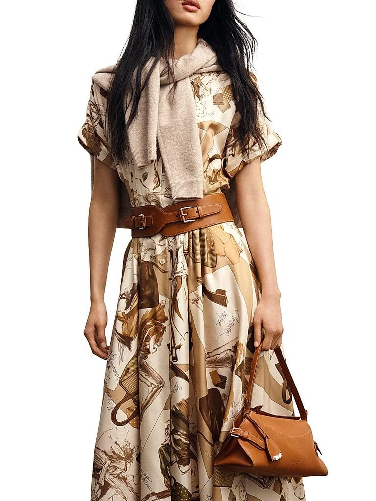 Ralph Lauren Donatella Diary-Print Silk Maxi Shirtdress 7
