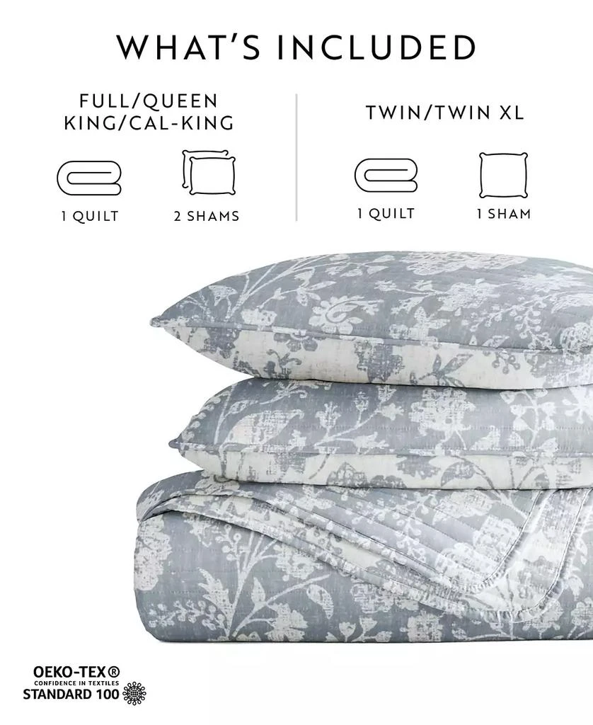 IENJOY HOME Textured Floral Reversible 2-Pc. Quilt Set 7