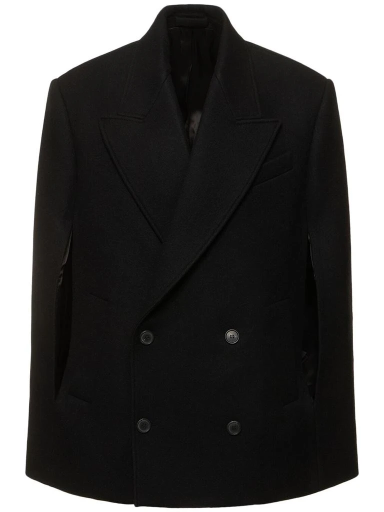 WARDROBE.NYC Double Breasted Cropped Wool Cape 1