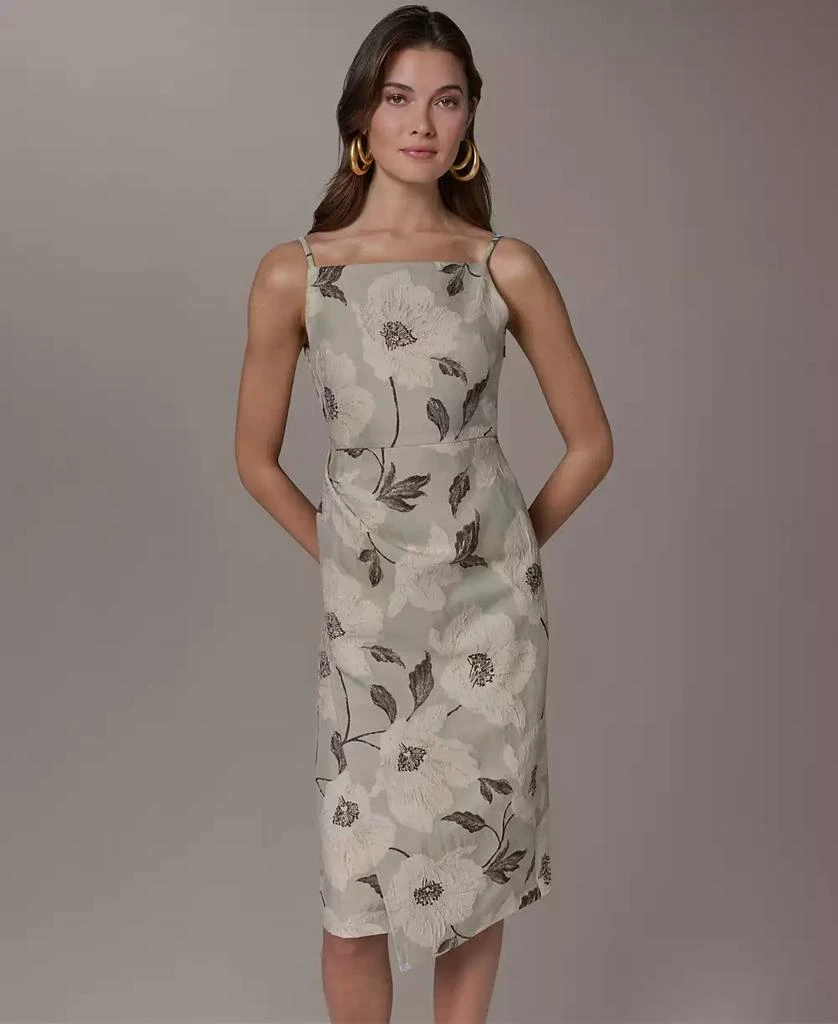 Donna Karan Women
s Square Neck Faux Wrap Sheath Dress 2