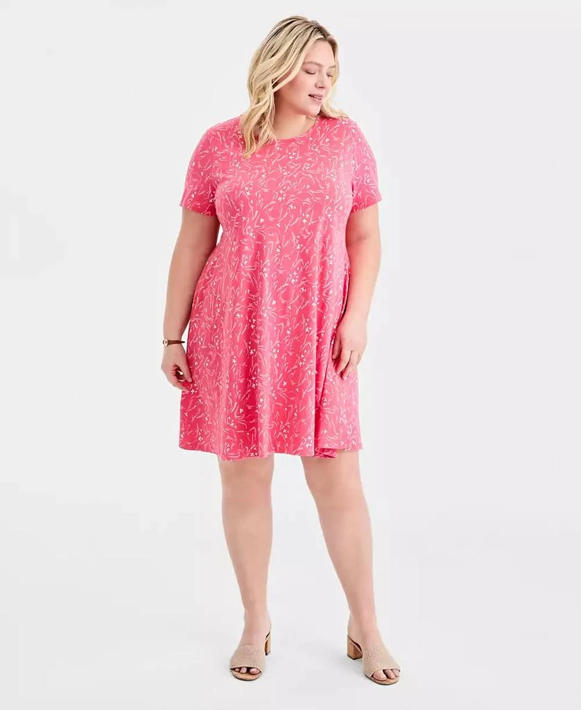 Style
Co Plus Size Round-Neck Short-Sleeve T-Shirt Dress, Macy
s Exclusive