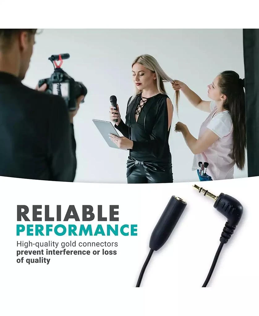 Movo MC4 TRRS to TRS Adapter - 3.5mm Microphone Adapter Cable 3