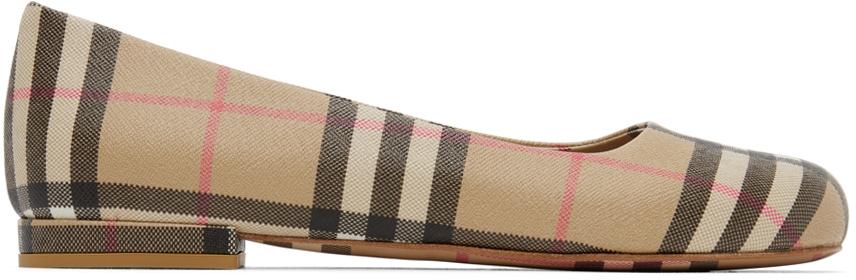 Burberry Beige Vintage Check Ballerina Flats