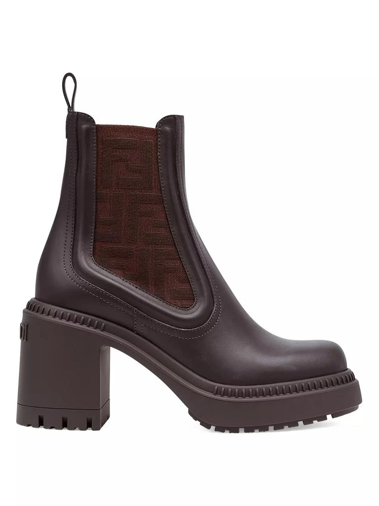 Fendi Domino 95MM Leather Biker Booties 1