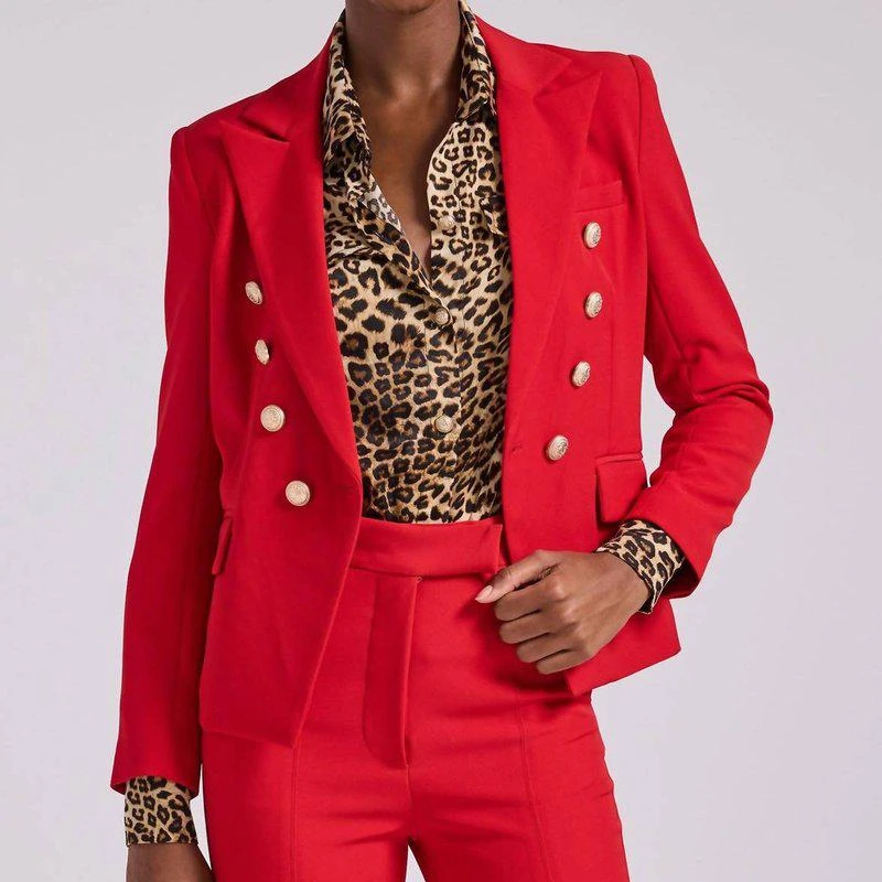 Generation Love Delilah Crepe Blazer In Red 1