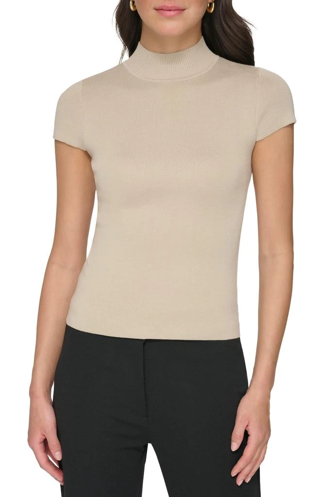 DKNY Cap Sleeve Mock Neck Sweater 1