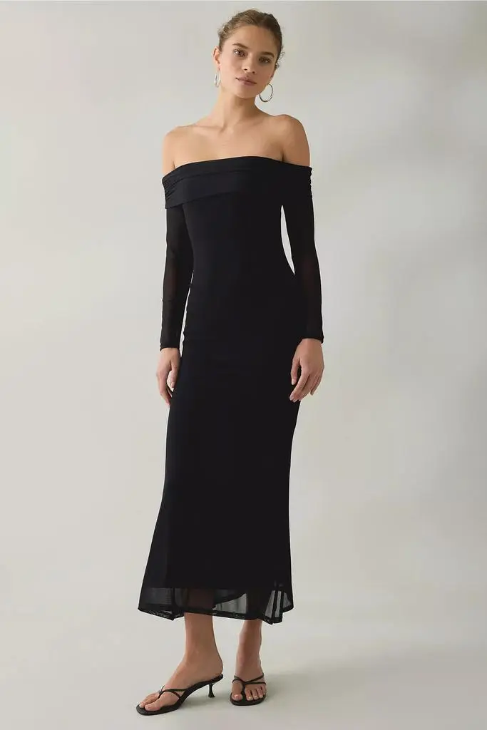 lace spliced midi dress Opera Lace Hem Midi Dress S