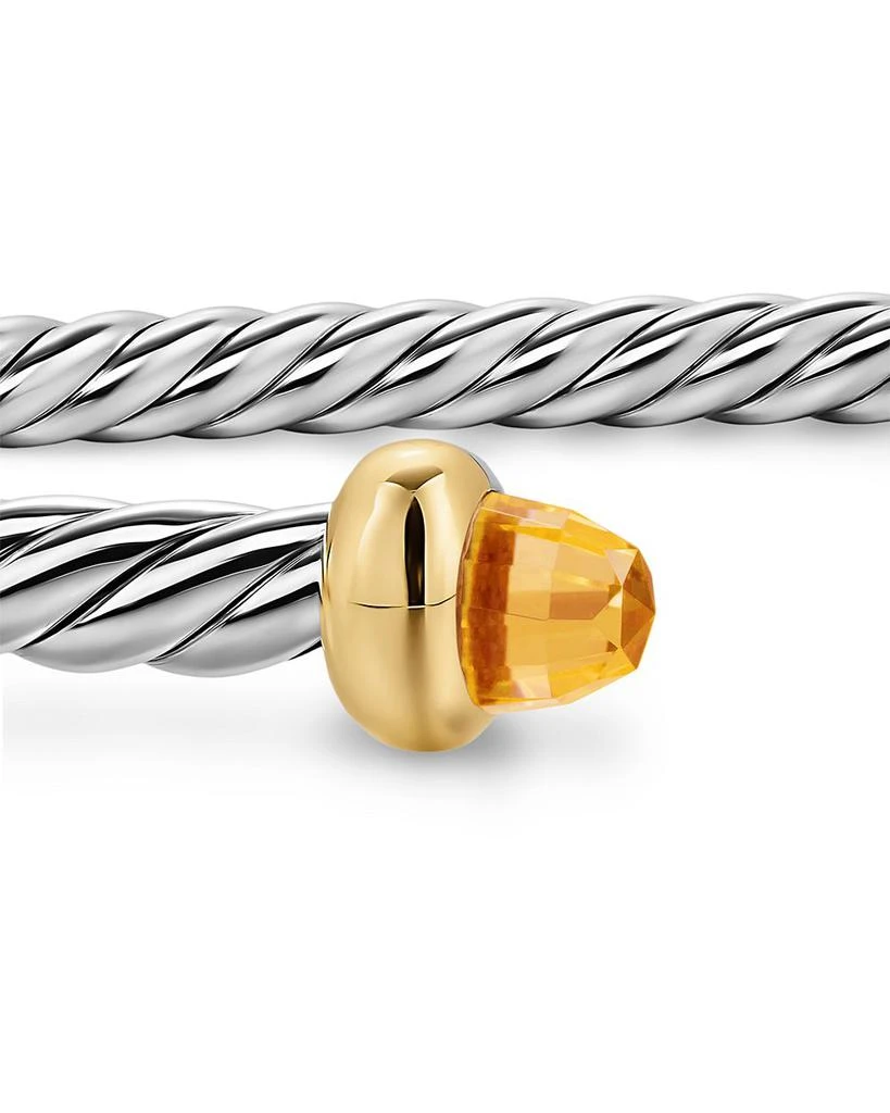 David Yurman Micro Cable Flex® Bracelet in Sterling Silver with 14K Yellow Gold and Citrine, 2.6mm 5