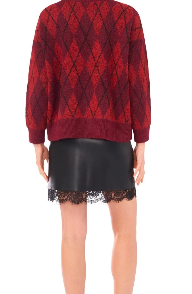 Vince Camuto Argyle Eyelash Jacquard Crewneck Sweater 4