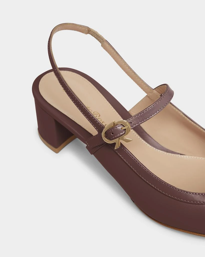 Gianvito Rossi Calfskin Mary Jane Slingback Pumps 5