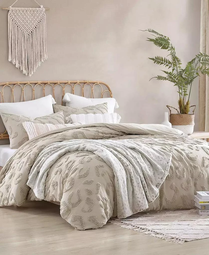 Peri Home Chenille Leopard Linen 3 Piece Comforter Set 5