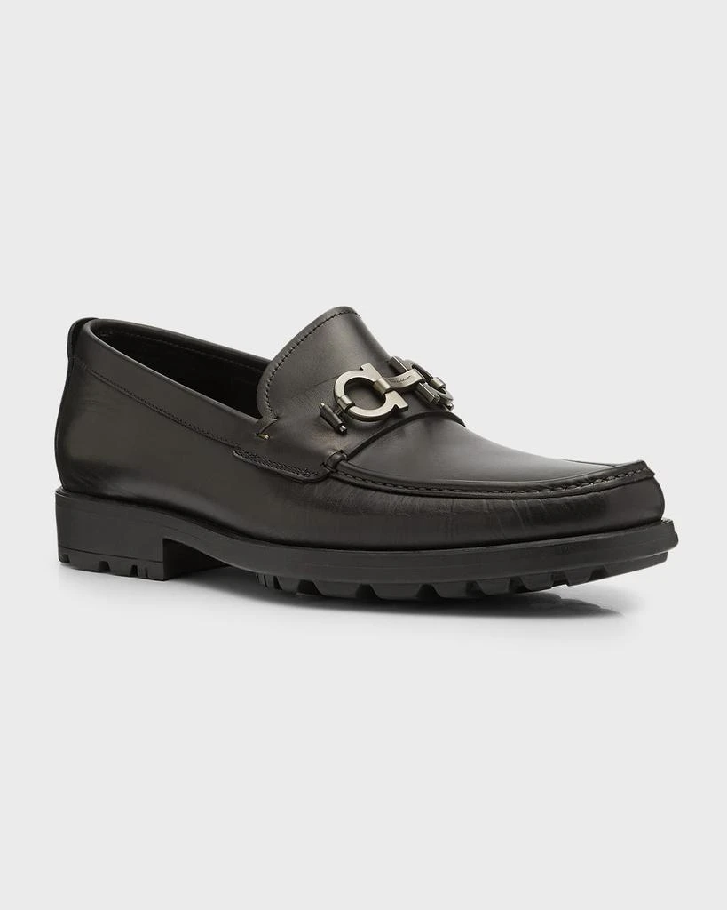 Salvatore Ferragamo Men's David Leather Lug-Sole Loafers 3