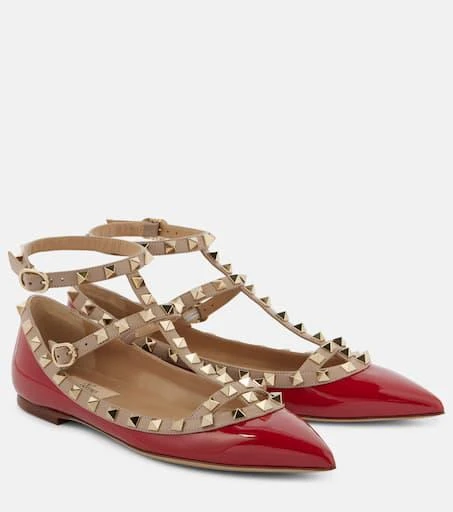 Valentino Rockstud patent leather ballet flats 1