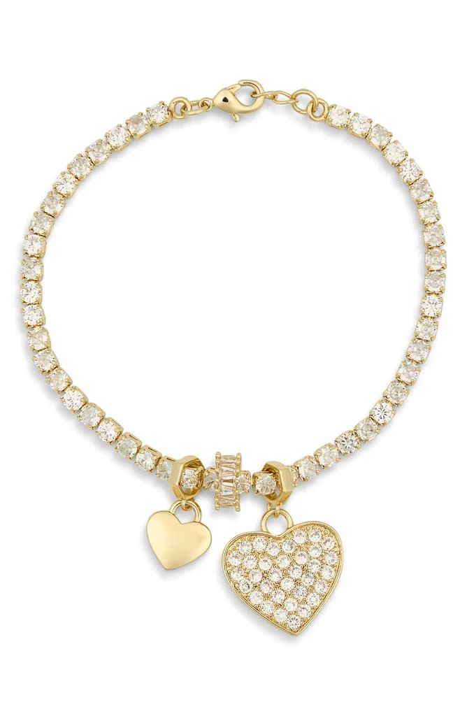 Leith Cubic Zirconia Heart 
Rondelle Charm Tennis Bracelet 2