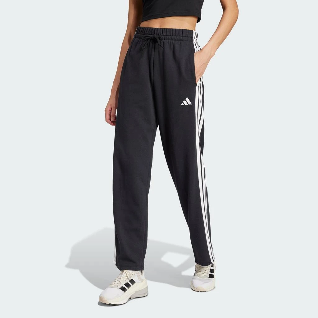 Adidas Women
s  Essentials 3-Stripes Open Hem French Terry Pants 1