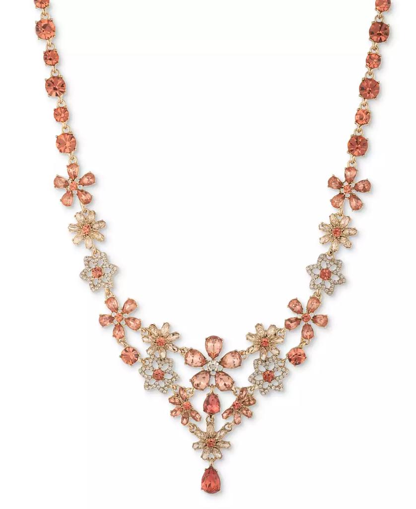 Givenchy Silver-Tone Crystal Heart Bezel Collar Necklace, 16