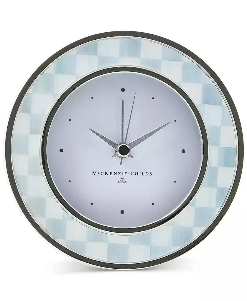 MacKenzie-Childs Sterling Check Round Desk Clock 1