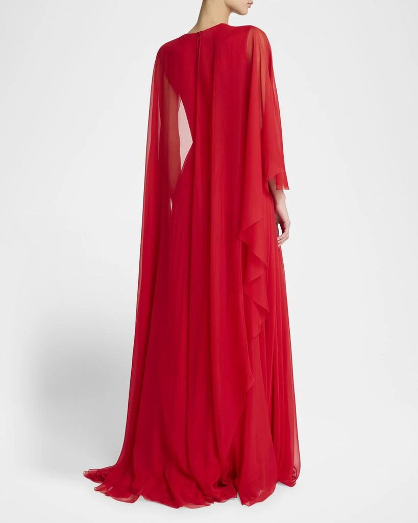 Givenchy Chiffon Draped Cape Gown 3