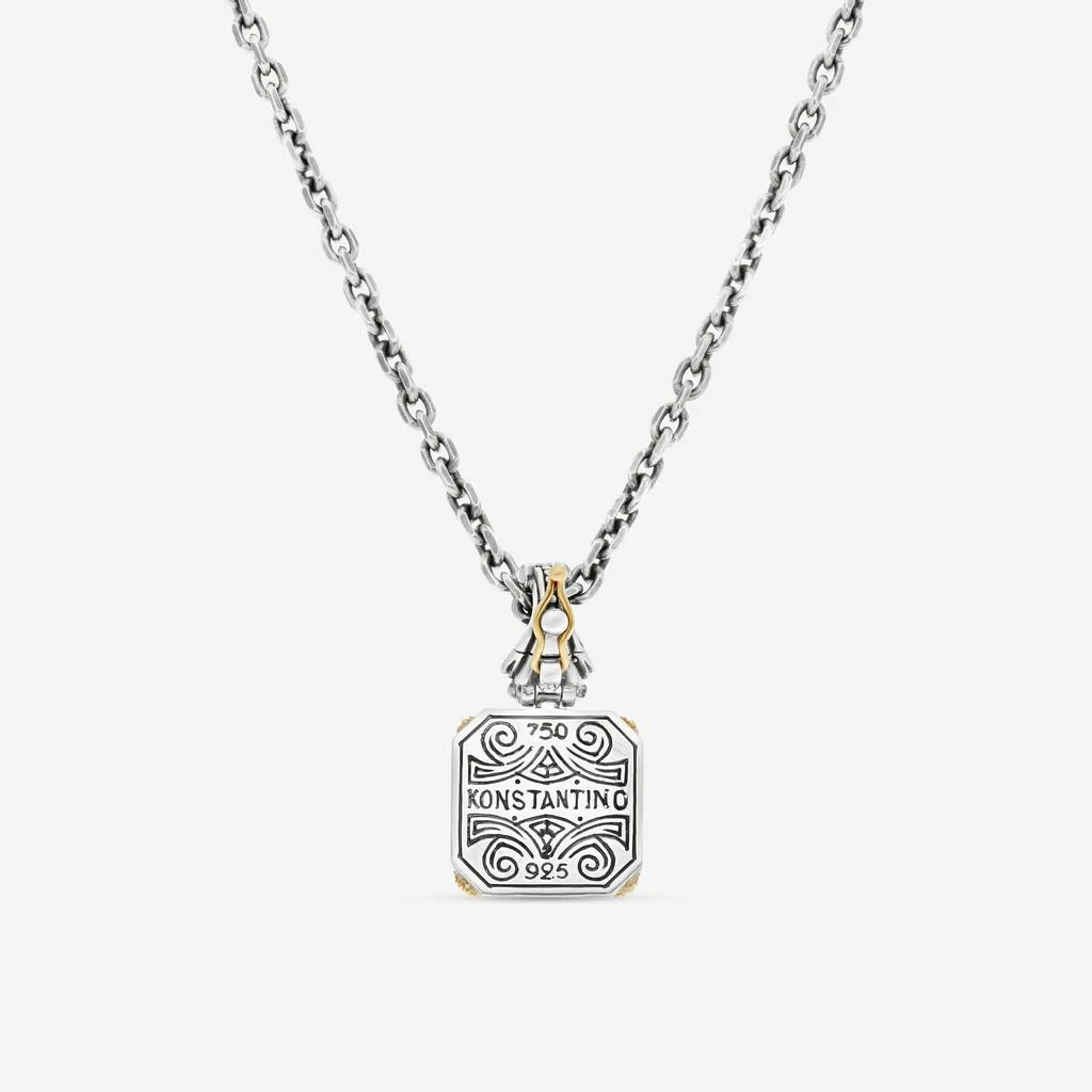 Konstantino Konstantino Sterling Silver and 18K Yellow Gold, Chalcedony Doublet and White Topaz Pendant Necklace C-MEKJ699-497 3