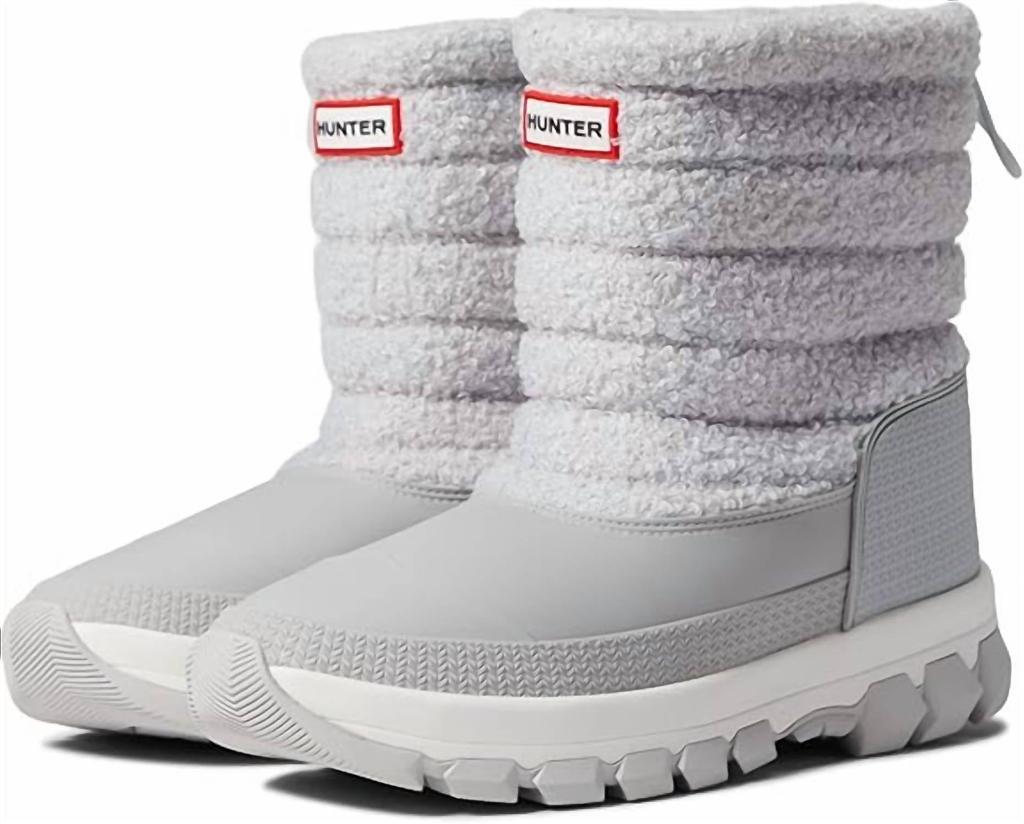 Hunter Women's Sherpa Snow Boot Short In Frosted Grey
