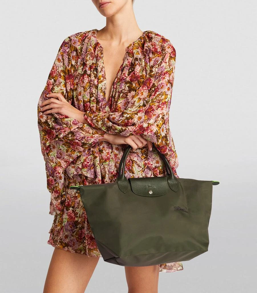 Longchamp Medium Le Pliage Green Tote Bag 6