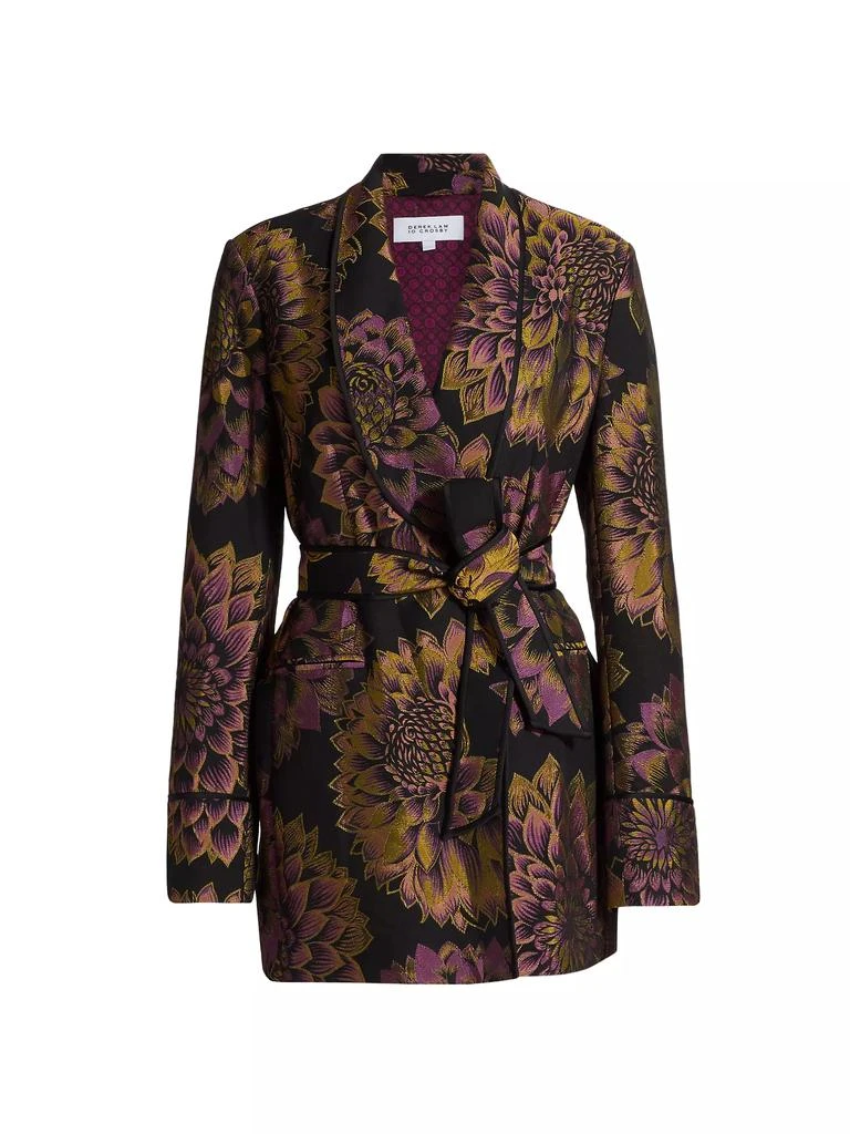 Derek Lam Orville Sunflower Jacquard Belted Jacket 1
