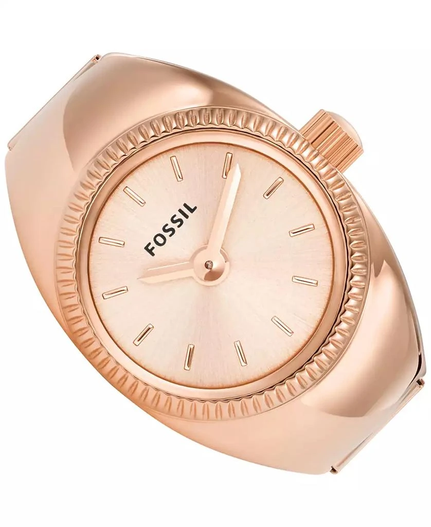 Fossil Women's Ring Watch Two-Hand Gold-Tone Stainless Steel Bracelet Watch, 15mm 2